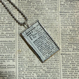 Snowy Owl - vintage 1930s children's book illustrations upcycled to soldered glass pendant
