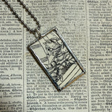 Owl, pussycat, Cat, kitten, kitty, vintage children's book illustrations up-cycled to soldered glass pendant