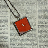 Little white mouse, vintage children's book illustrations, up-cycled to soldered glass pendant