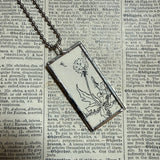 Dandelion, botanical illustrations, up-cycled to soldered glass pendant