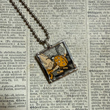 Ladybug, Ant, vintage 1930s children's book illustrations, up-cycled to soldered glass pendant