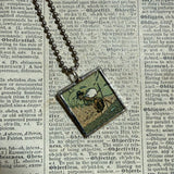 Ladybug, Ant, vintage 1930s children's book illustrations, up-cycled to soldered glass pendant