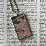 Snow White, Cherry Blossom, vintage illustrations, up-cycled to soldered glass pendant