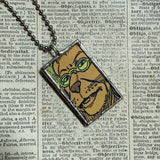Wizard of Oz, vintage children's book illustrations, up-cycled to soldered glass pendant