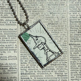 Wizard of Oz, vintage children's book illustrations, up-cycled to soldered glass pendant