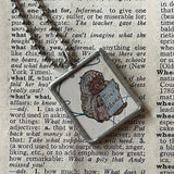 Tiggy Winkle, Two Bad Mice, Beatrix Potter, original illustrations from vintage, children's classic book, up-cycled to soldered glass pendant