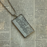 Vulture - vintage 1930s dictionary illustration upcycled to soldered glass pendant