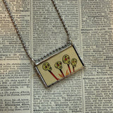 Skulls, zombies, vintage comic illustrations up-cycled to soldered glass pendant