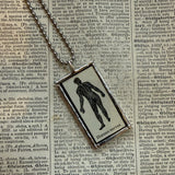 Human nerves, vintage dictionary illustration, upcycled to soldered glass pendant