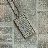 Human nerves, vintage dictionary illustration, upcycled to soldered glass pendant