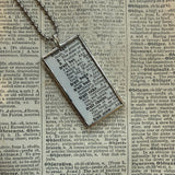 Fruit Bat - vintage dictionary illustrations, upcycled to hand-soldered glass pendant