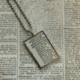 Phrenology - vintage dictionary illustrations, upcycled to hand-soldered glass pendant