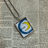 Sun and Moon, vintage book illustrations, hand-soldered glass pendant