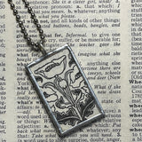 1 Art Nouveau botanical illustrations, up-cycled to soldered glass pendant