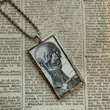 Human anatomy, vintage victorian woodcut illustrations, up-cycled to soldered glass pendant