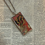 Monsters, original vintage comic illustrations, upcycled to soldered glass pendant