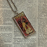 Monsters, original vintage comic illustrations, upcycled to soldered glass pendant