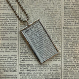 Palmistry, reading palms, hand chart, vintage victorian woodcut illustrations, up-cycled to soldered glass pendant