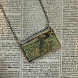 Owls and rats, vintage 1930s children's book illustrations, up-cycled to hand-soldered glass pendant