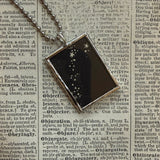 Crescent moon and stars, vintage children's book illustrations, hand-soldered glass pendant