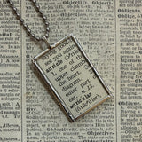 Human heart - vintage dictionary illustrations, upcycled to hand-soldered glass pendant