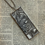 Human anatomy, vintage victorian woodcut illustrations, up-cycled to soldered glass pendant