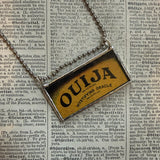 Ouija board - vintage halloween illustrations, upcycled to hand-soldered glass pendant