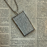 Human heart - vintage dictionary illustrations, upcycled to hand-soldered glass pendant