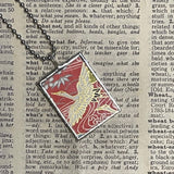 1 Mount Fuji, Japanese woodblock print, up-cycled to hand-soldered glass pendant