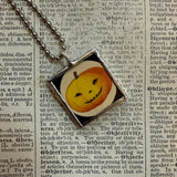 Pumpkin Jack-o-Lanterns - vintage halloween illustrations, upcycled to hand-soldered glass pendant (Copy)
