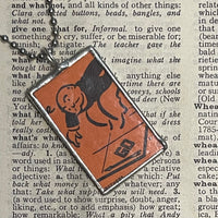 1 Vintage Monopoly, Advance to Go upcycled to soldered hand-soldered glass pendant 
