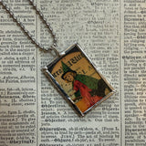 Witches - vintage halloween illustrations, upcycled to hand-soldered glass pendant