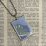 1 Austria, hand-soldered glass pendant, vintage travel poster / postcard illustrations,  upcycled to soldered glass pendant