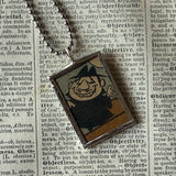 Boris and Natasha, vintage 1970s comic illustration, upcycled to soldered hand-soldered glass pendant
