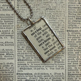 Human Brain- vintage dictionary illustrations, upcycled to hand-soldered glass pendant