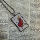 Witches - vintage halloween illustrations, upcycled to hand-soldered glass pendant