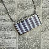 Chowards Violet Candy, vintage candy wrapper up-cycled to soldered glass pendant