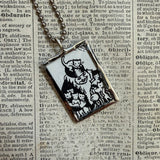 Millions of Cats, vintage children's book illustration up-cycled to soldered glass pendant