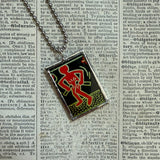 Keith Haring, modern art upcycled to hand soldered glass pendant