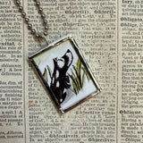 Harry the Dirty Dog, vintage illustrations, up-cycled to soldered glass pendant