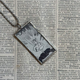 Fairy princesses, vintage children's book illustration up-cycled to soldered glass pendant