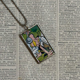 Asterix, Obelix, original vintage 1960s book illustrations, upcycled to soldered glass pendant