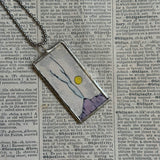 Little Prince, original illustrations from vintage book, up-cycled to soldered glass pendant