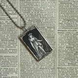 Fairy princesses, vintage children's book illustration up-cycled to soldered glass pendant