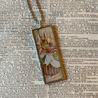 1 Peter Rabbit, Beatrix Potter illustration from vintage, children's classic book, up-cycled to soldered glass pendant