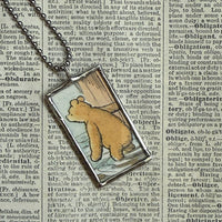 Winnie the Pooh childrens' book illustrations up-cycled to hand-soldered glass pendant