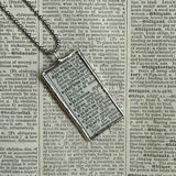 Goddess Aphrodite, Greek Mythology, vintage dictionary illustration, hand soldered glass pendant, upcycled to soldered glass pendant