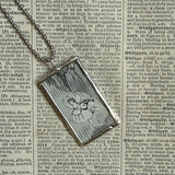 Fairy princesses, vintage children's book illustration up-cycled to soldered glass pendant