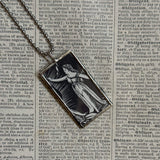 Fairy princesses, vintage children's book illustration up-cycled to soldered glass pendant