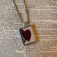 1 Hearts, eyes, vintage illustrations upcycled to soldered glass pendant